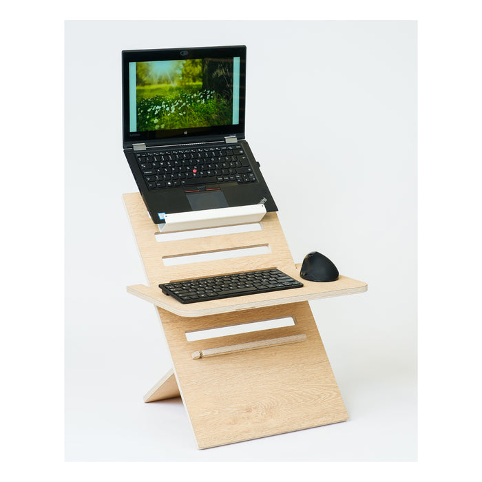 Hima Lifter seisomatyötaso - Leon Ash + Laptop-pidike