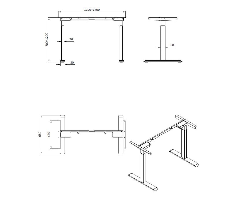 Stoo® Desk Duo sähköpöydän runko - Valkoinen