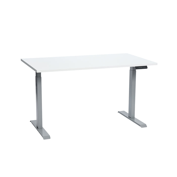 Stoo® Desk Duo sähköpöytä - Harmaa runko, valkoinen pöytälevy
