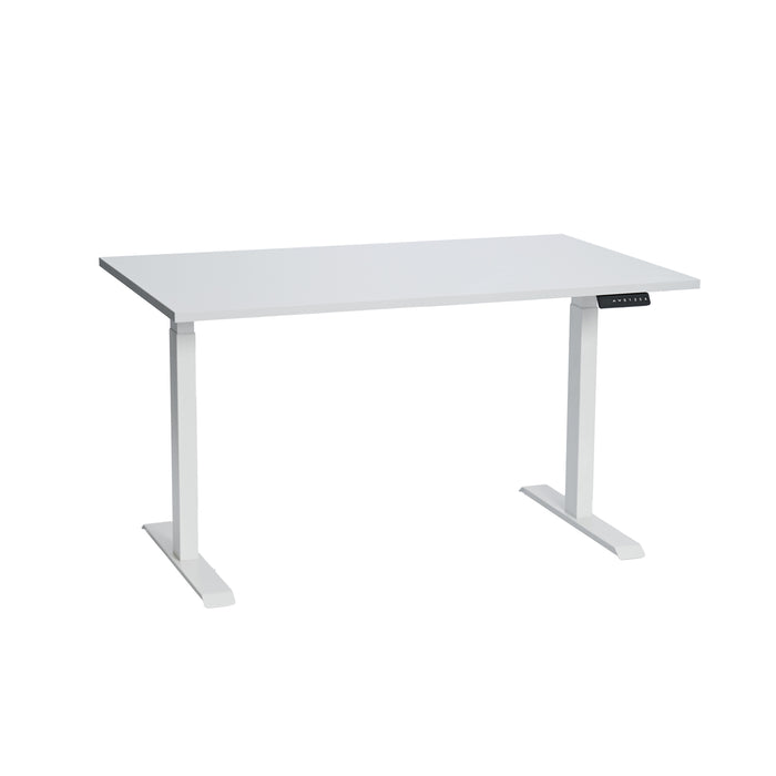 Stoo® Desk Duo sähköpöytä - Valkoinen runko, harmaa pöytälevy